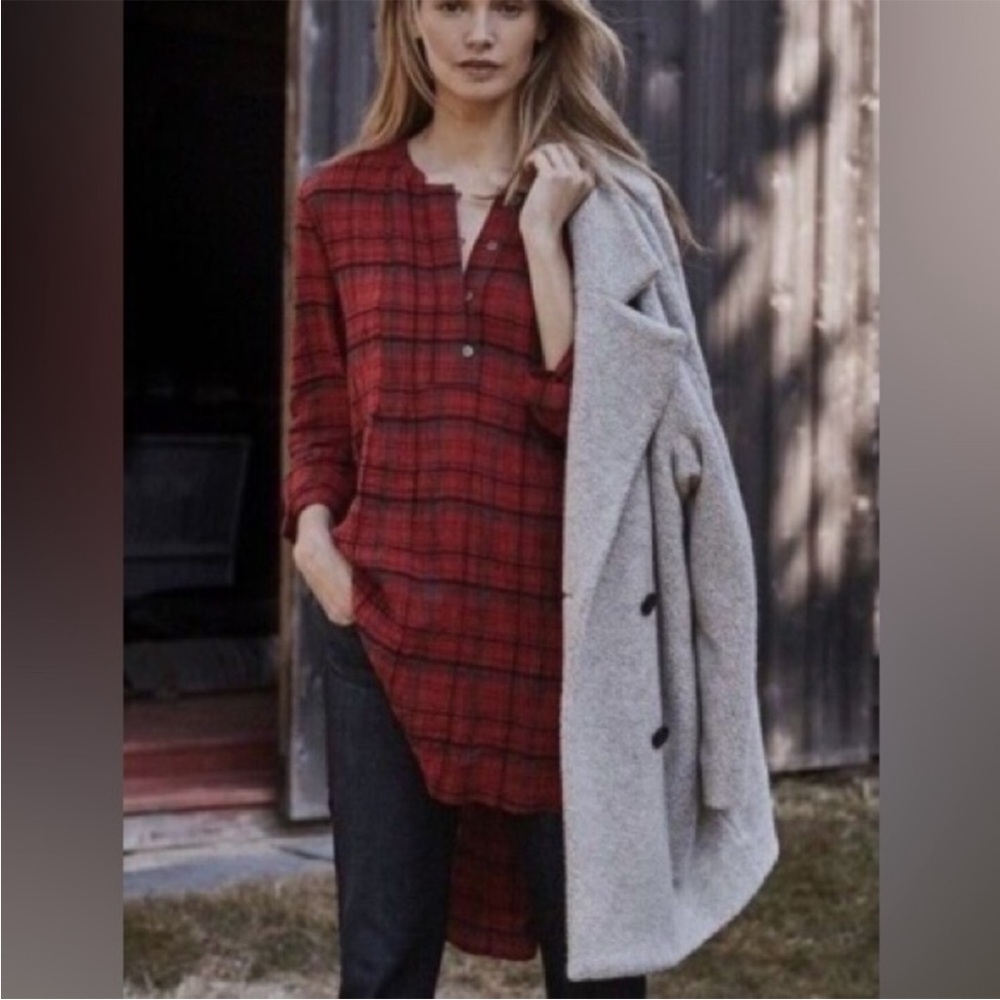 Anthropologie Holding Horses Red Plaid Tunic